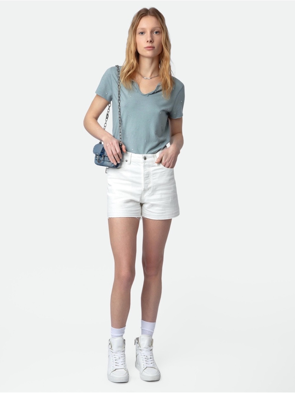 Soso Denim Eco Women's White High-Waist Denim Shorts